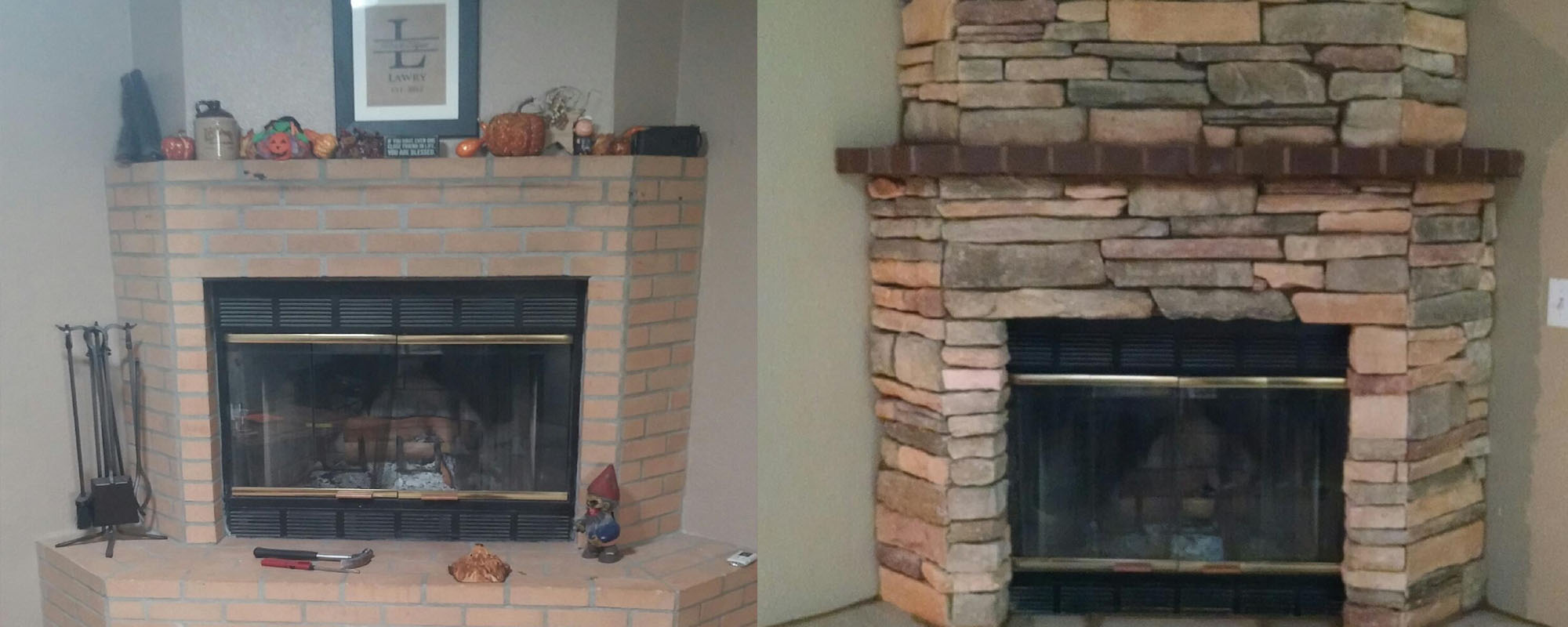 Before and After Fireplace